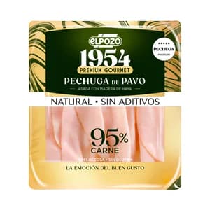 EL POZO 1954 Premium gourmet Pechuga de pavo asada con madera de haya cortada en lonchas 120 g.