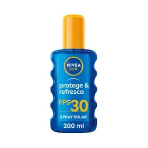 NIVEA Sun protege & refresca Protector solar en spray, con acción refrescanmte y FPS 30 (alta) 200 ml.