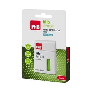 PHB Hilo dental que no se deshilacha, con cera, flúor y sabor a menta PHB 50 m.