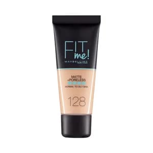 MAYBELLINE Fit me! tono 128 Fondo de maquillaje con acabado mate, para pieles normales a grasas.