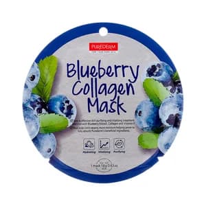 PUREDERM Mascarilla facial hidratante, revitalizante y purificante con arándanos y colágeno.