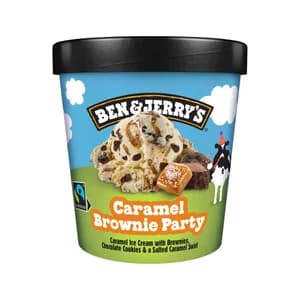 BEN & JERRY"S Tarrina de helado de caramelo, con torcitos de brownie y galletas de chocolate caramel brownie party 465 ml.