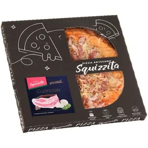 SQUIZZITA Pizza gourmet de guanciale a la pimienta y mozzarella 420 g.