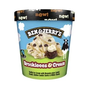 BEN & JERRY´S Tarrina de helado de vainilla con masa de galleta brownie 465 ml.