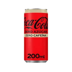 COCA COLA ZERO ZERO Refresco de cola Zero azúcar Zero cafeína lata 200ml
