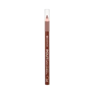 ESSENCE Poutline soft glide tono 04 Cocoa me crazy marrón oscuro Lápiz de labios con cobertura completa.