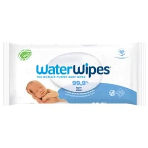 WATERWIPES Toallitas humedas para bebe con un 99.9% de agua y una gota de extracto de fruta 60 uds.