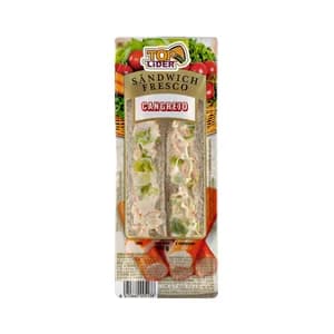 TOP LIDER Sandwich de pan blanco relleno de preparado de cangrejo TOP LIDER 180 g.