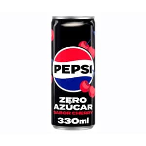 PEPSI Refresco cola cherry zero azúcar lata 330 ml.