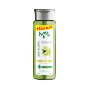 NATUR VITAL Sensitive Champú con extracto de lima ecológica, para cabellos grasos 300 ml.