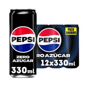 PEPSI ZERO Refresco de cola sin azúcar pack 12 uds. x 33 cl.