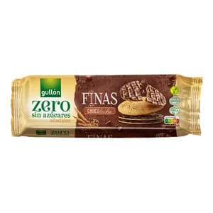 GULLÓN Zero Galletas finas chocolate con leche, sin azúcares añadido 150 g.