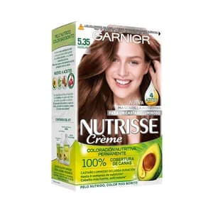 GARNIER Tinte de pelo permanente color chocolate, tono 5.35 GARNIER Nutrisse créme.