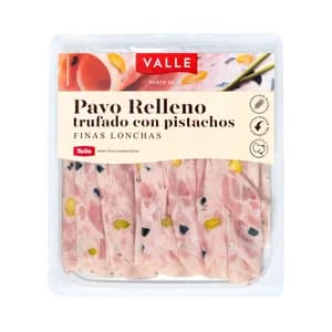 VALLE Pavo relleno trufado con pistachos, cortado en finas lonchas VALLE 120 g.