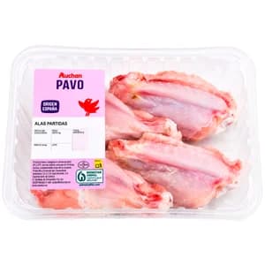 AUCHAN Alas partidas sin punta de pavo, bandeja Producto Alcampo.