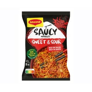 MAGGI Noodles fideos instantáneos saucy sweet&sour 128 gr.