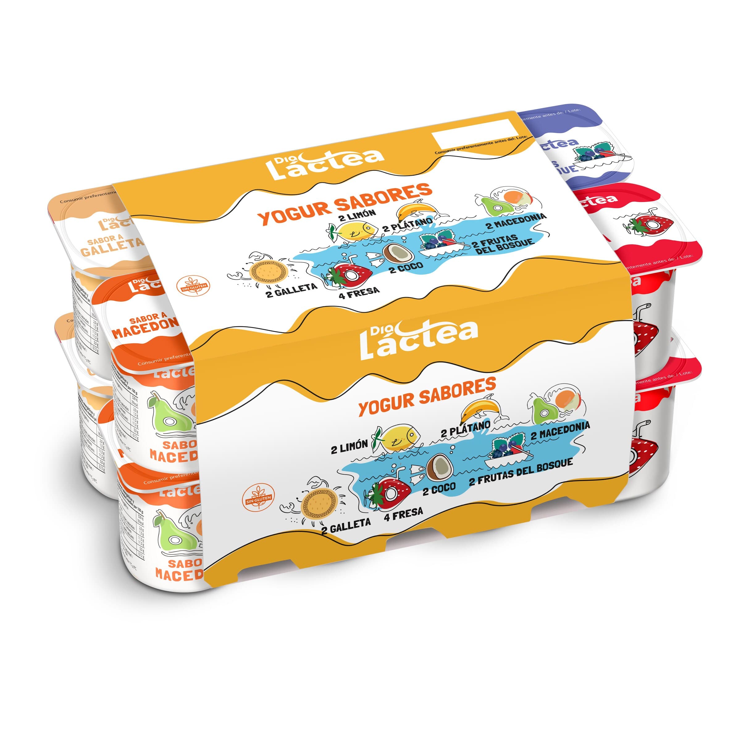 Yogur sabores Dia Láctea pack 16 x 125 g