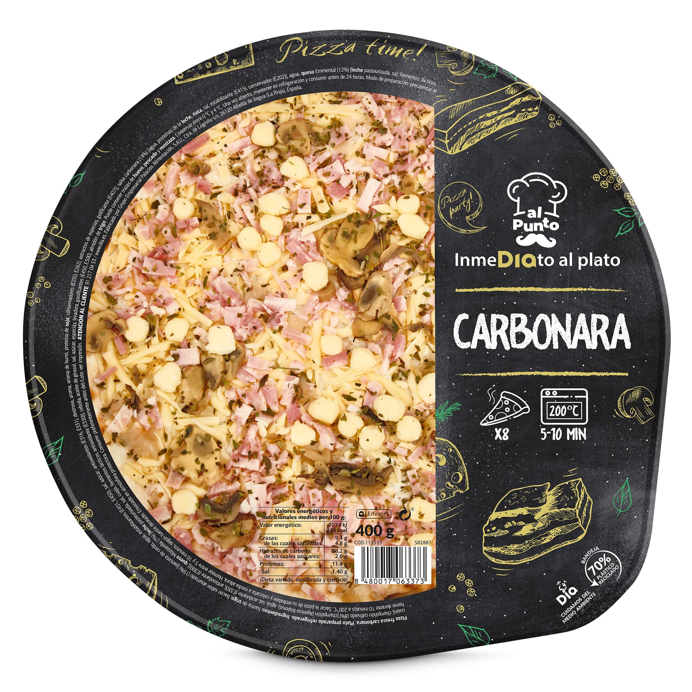 Pizza carbonara Dia Al Punto 400 g