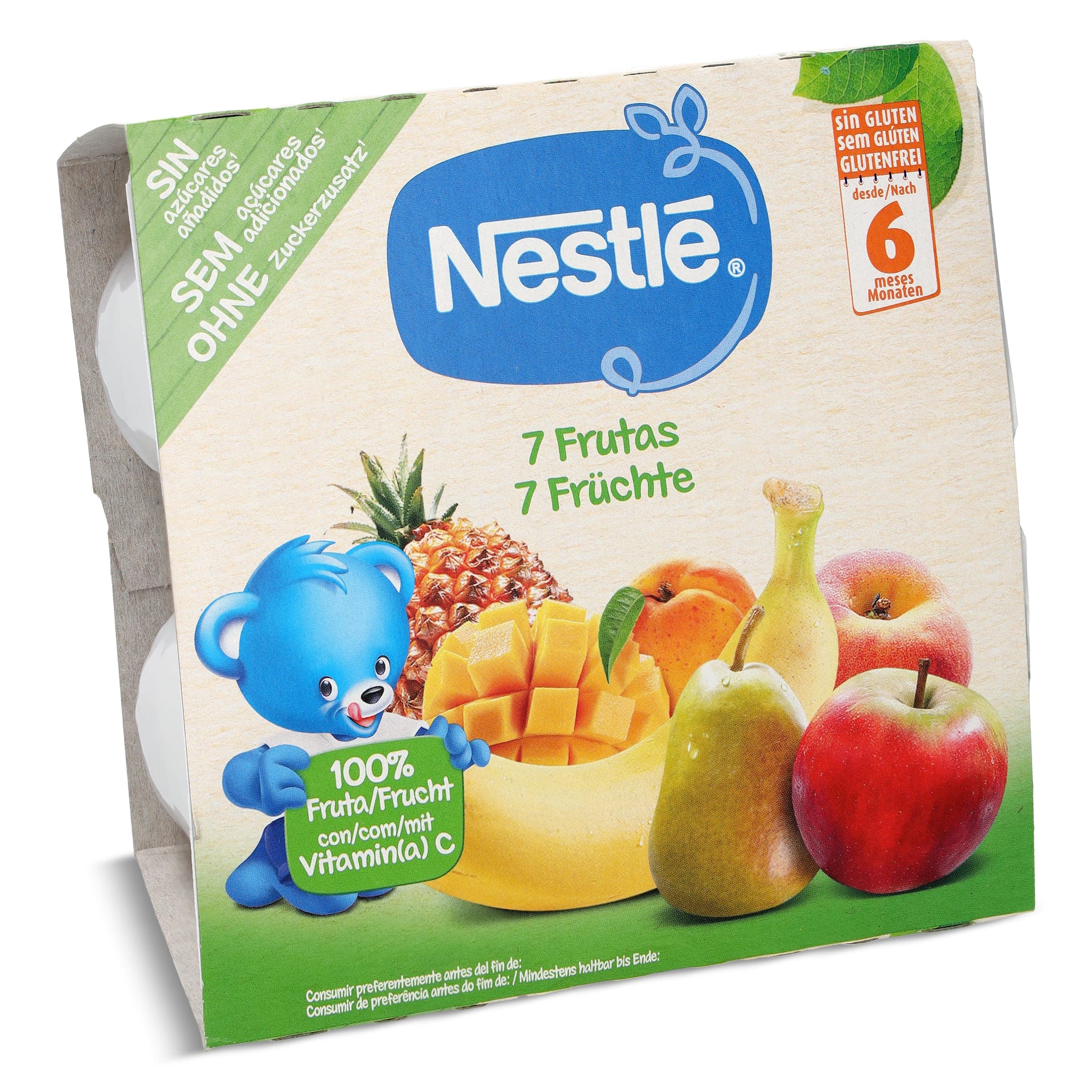 Puré de 7 frutas sin gluten Nestlé pack 4 x 100 g
