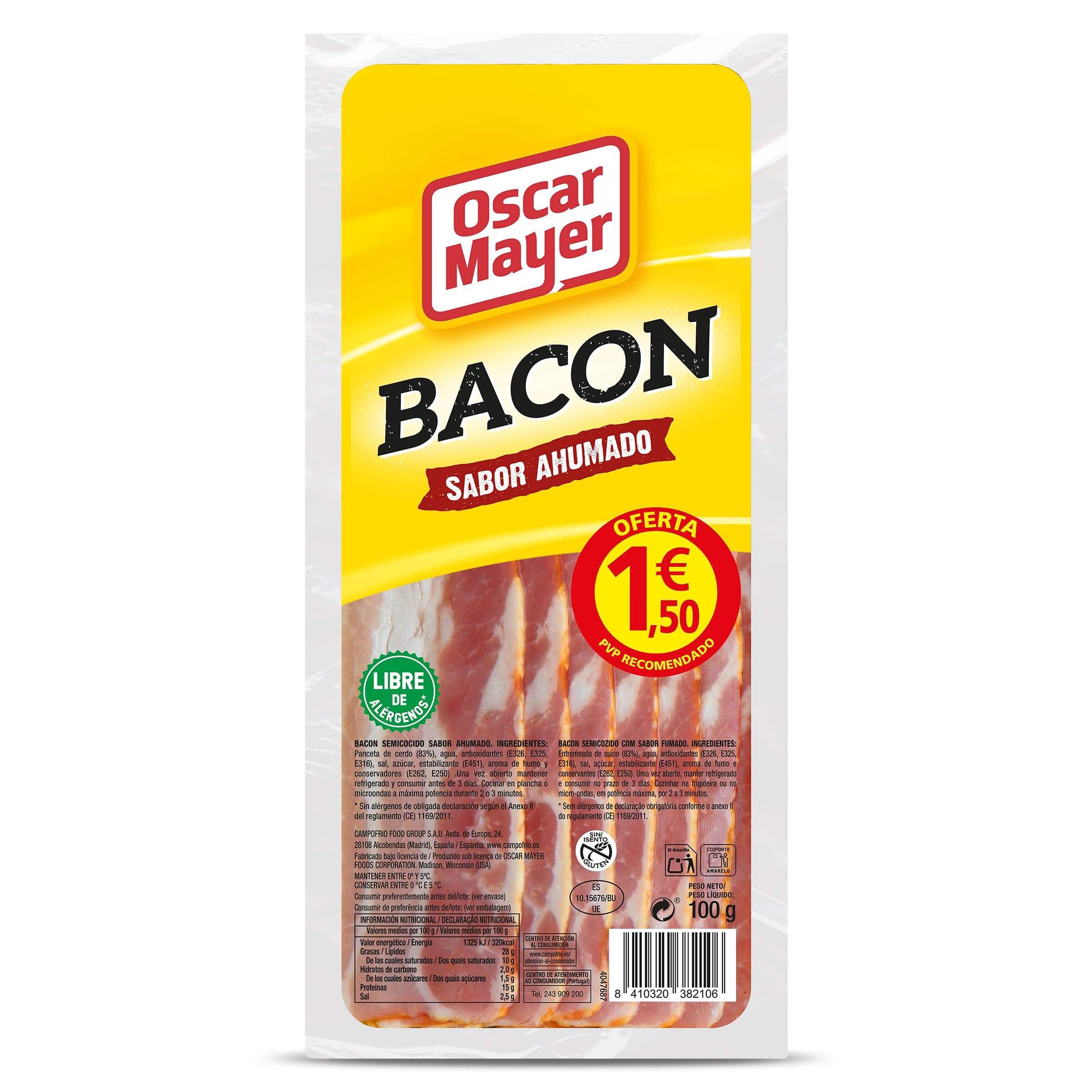 Bacón sabor ahumado Oscar Mayer 100 g