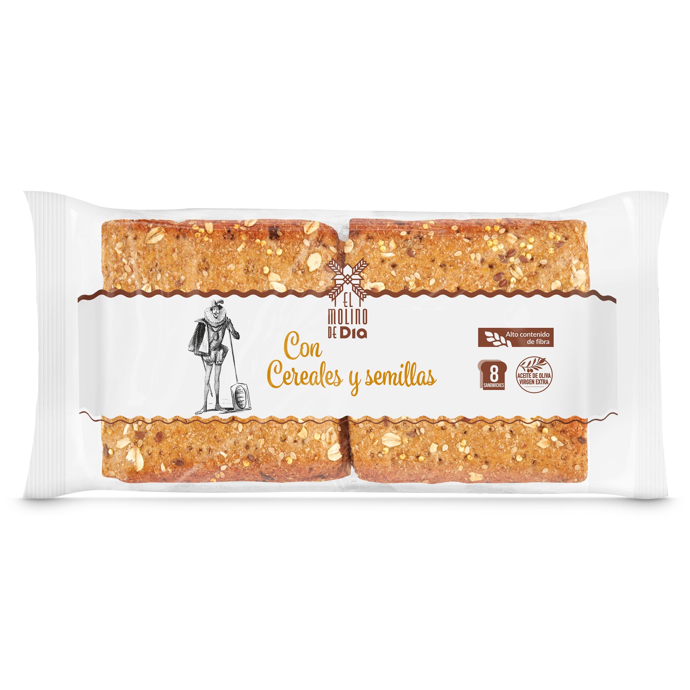 Pan de sandwich con cereales y semillas El molino de Dia 310 g