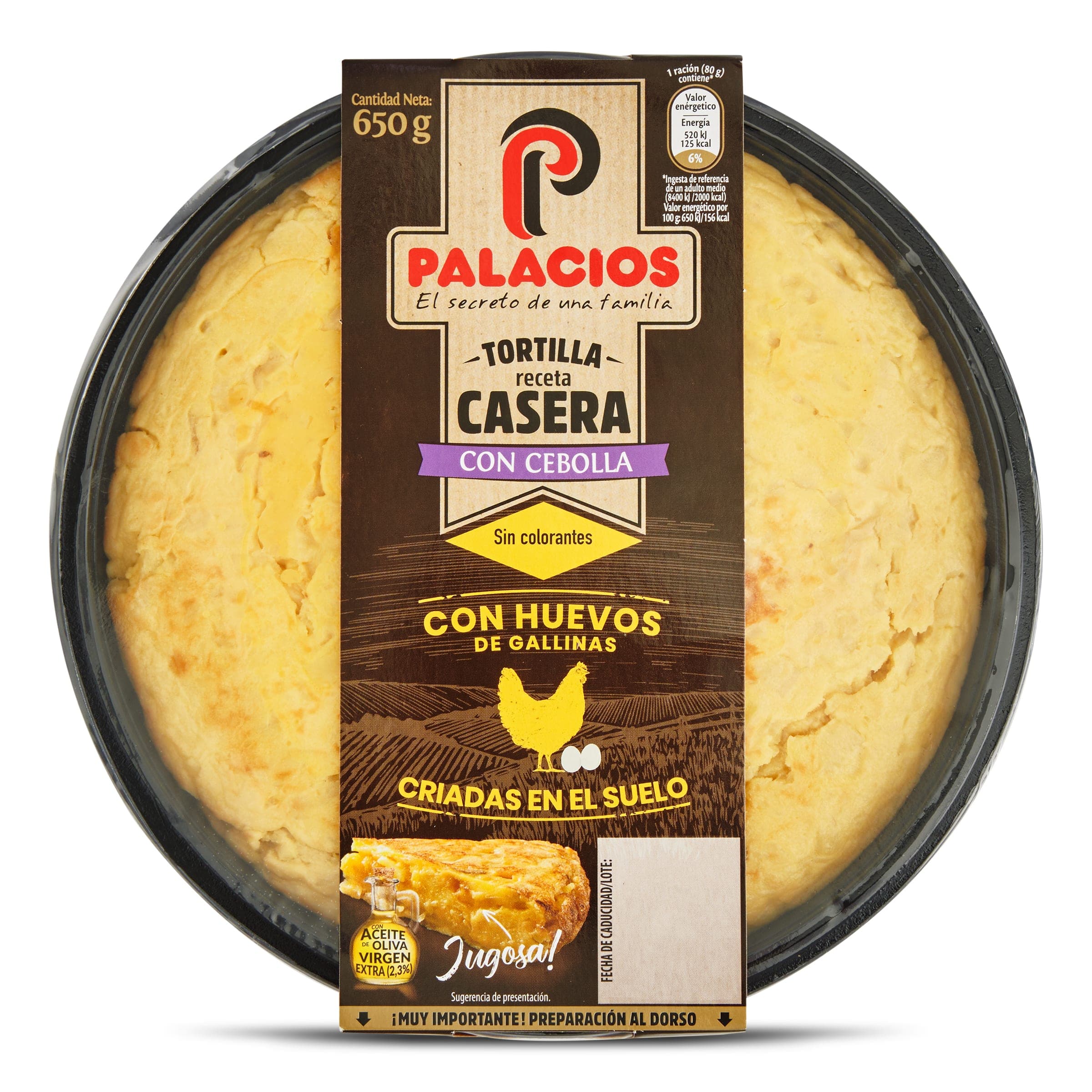 Tortilla de patatas con cebolla Palacios 650 g