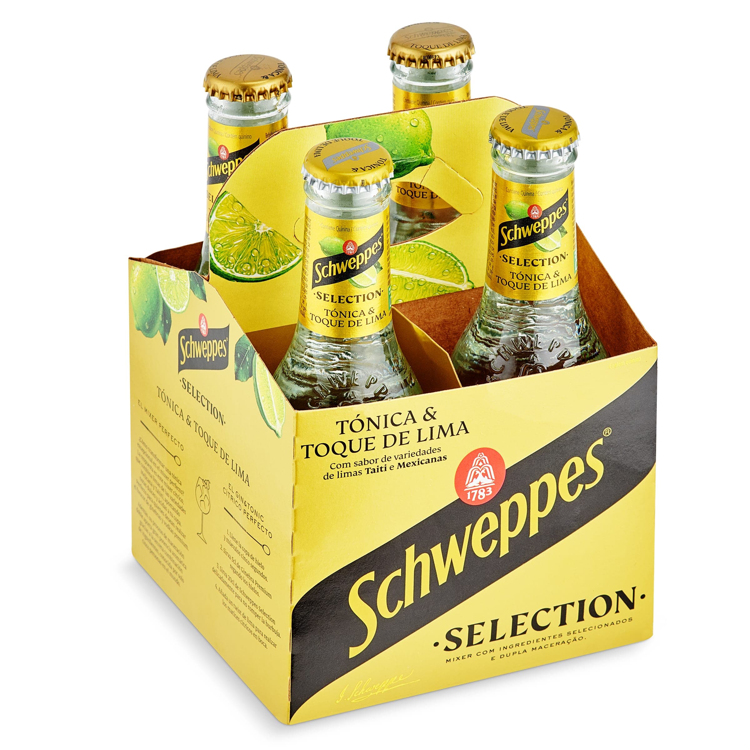 Tónica con toque de lima Schweppes pack 4 x 200 ml