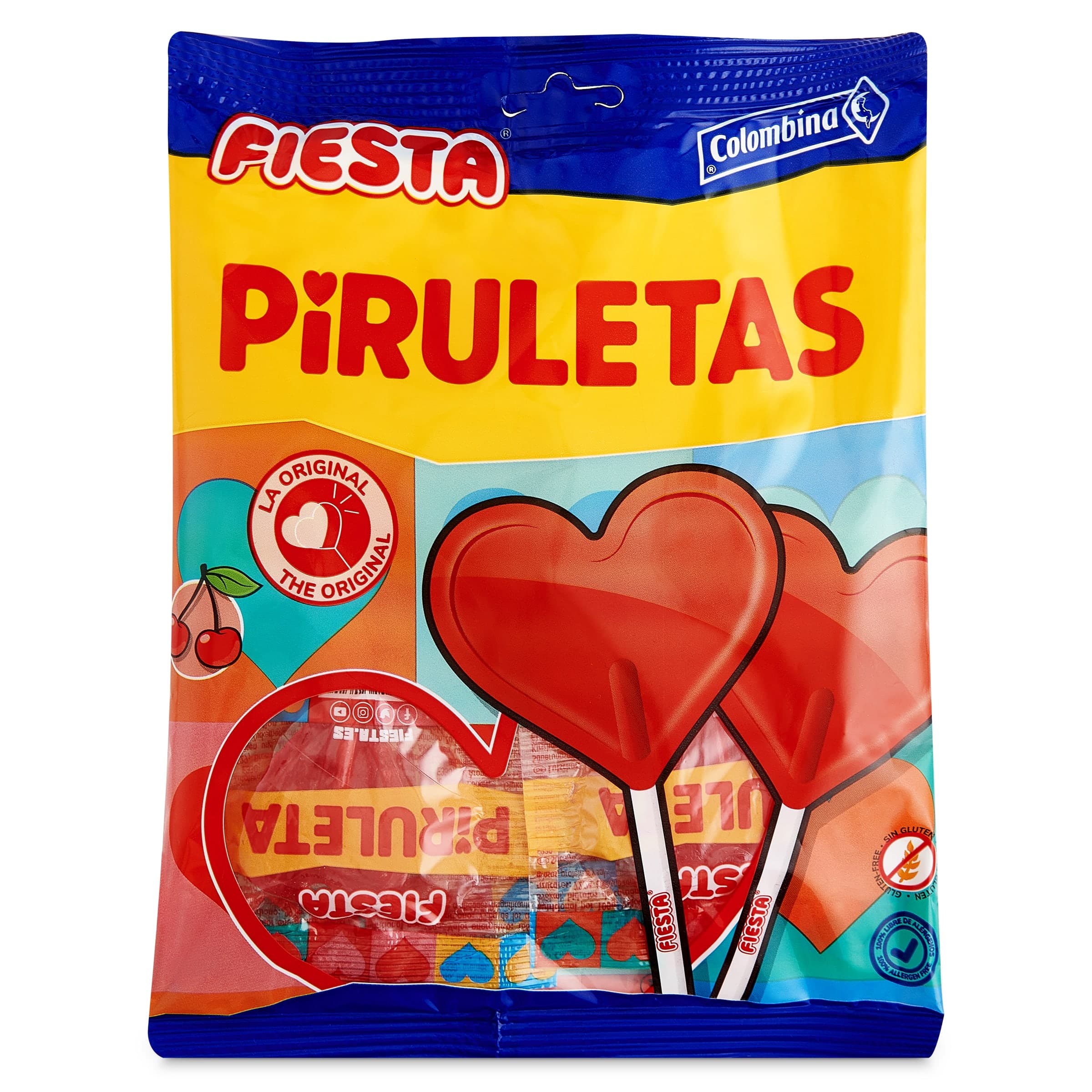 Piruletas corazón Fiesta bolsa 91 g