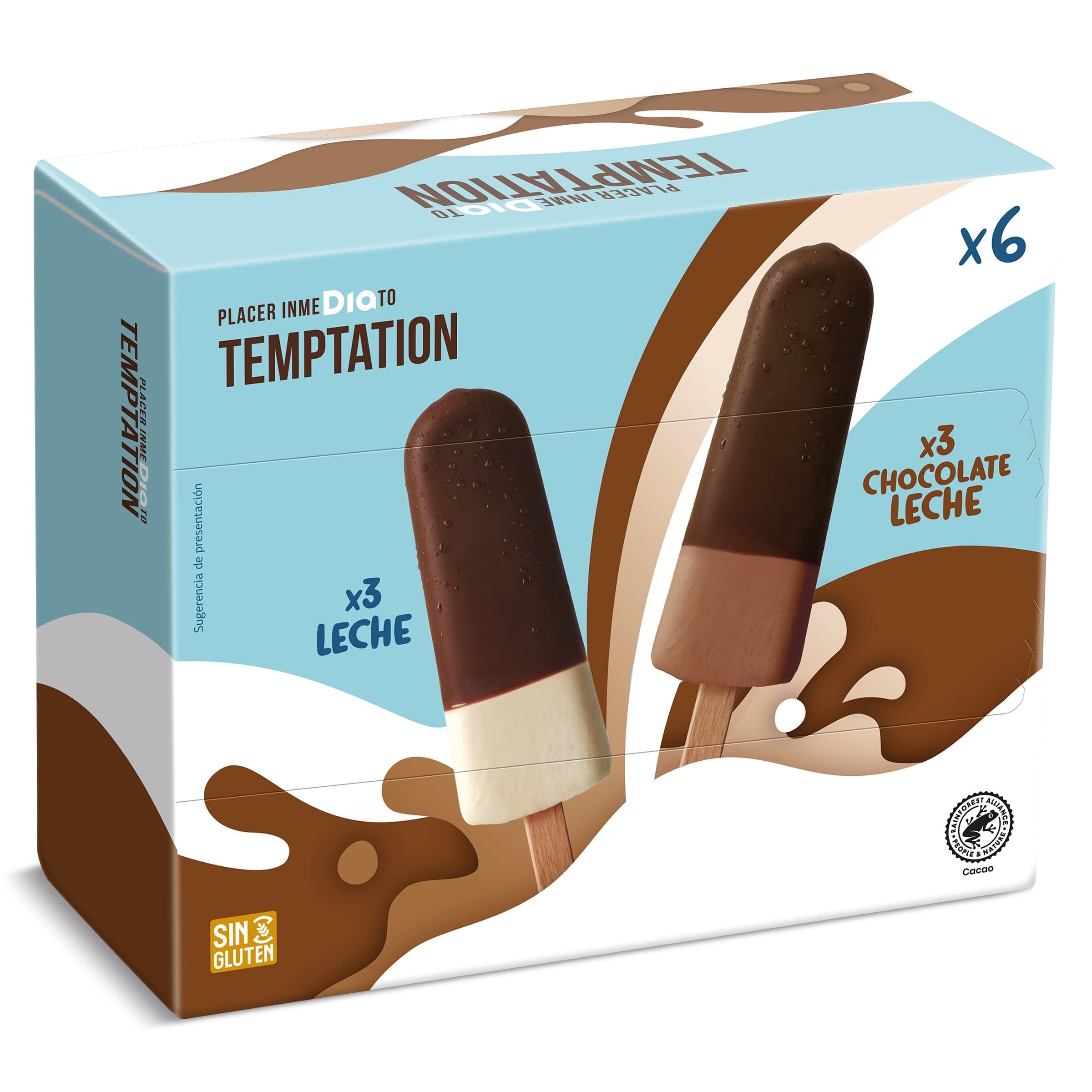 Helado choco milky Dia Temptation 6 x 48 g