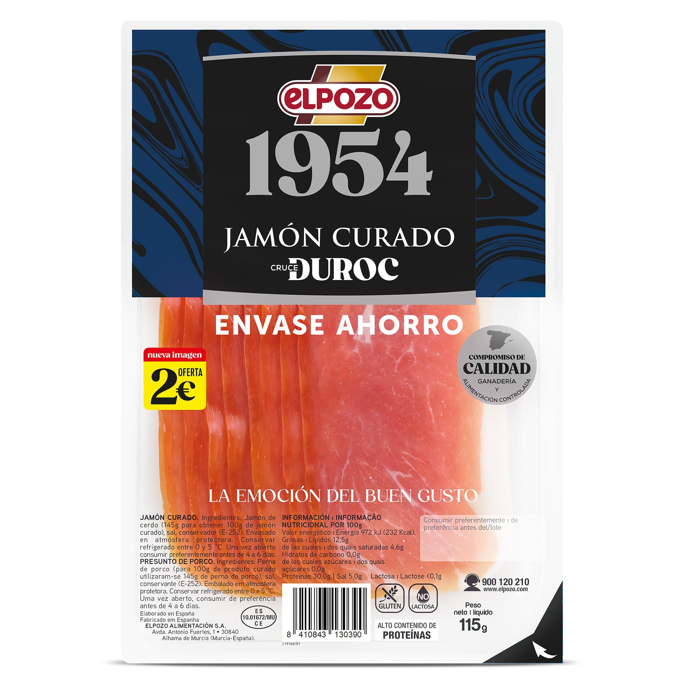 Jamón curado Elpozo 1954 100 g