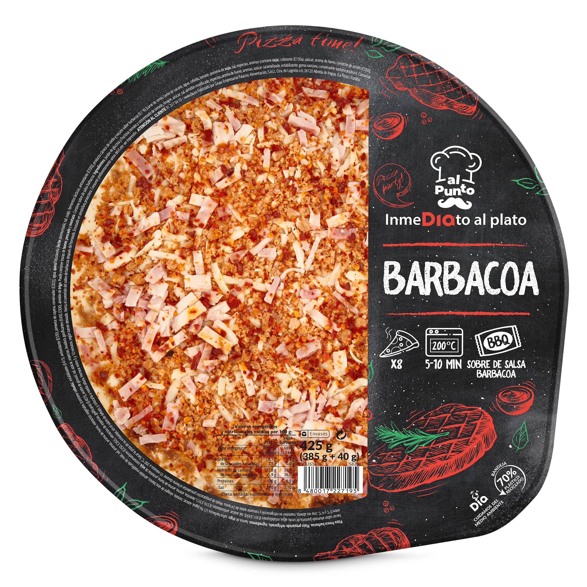 Pizza barbacoa Dia Al Punto 425 g