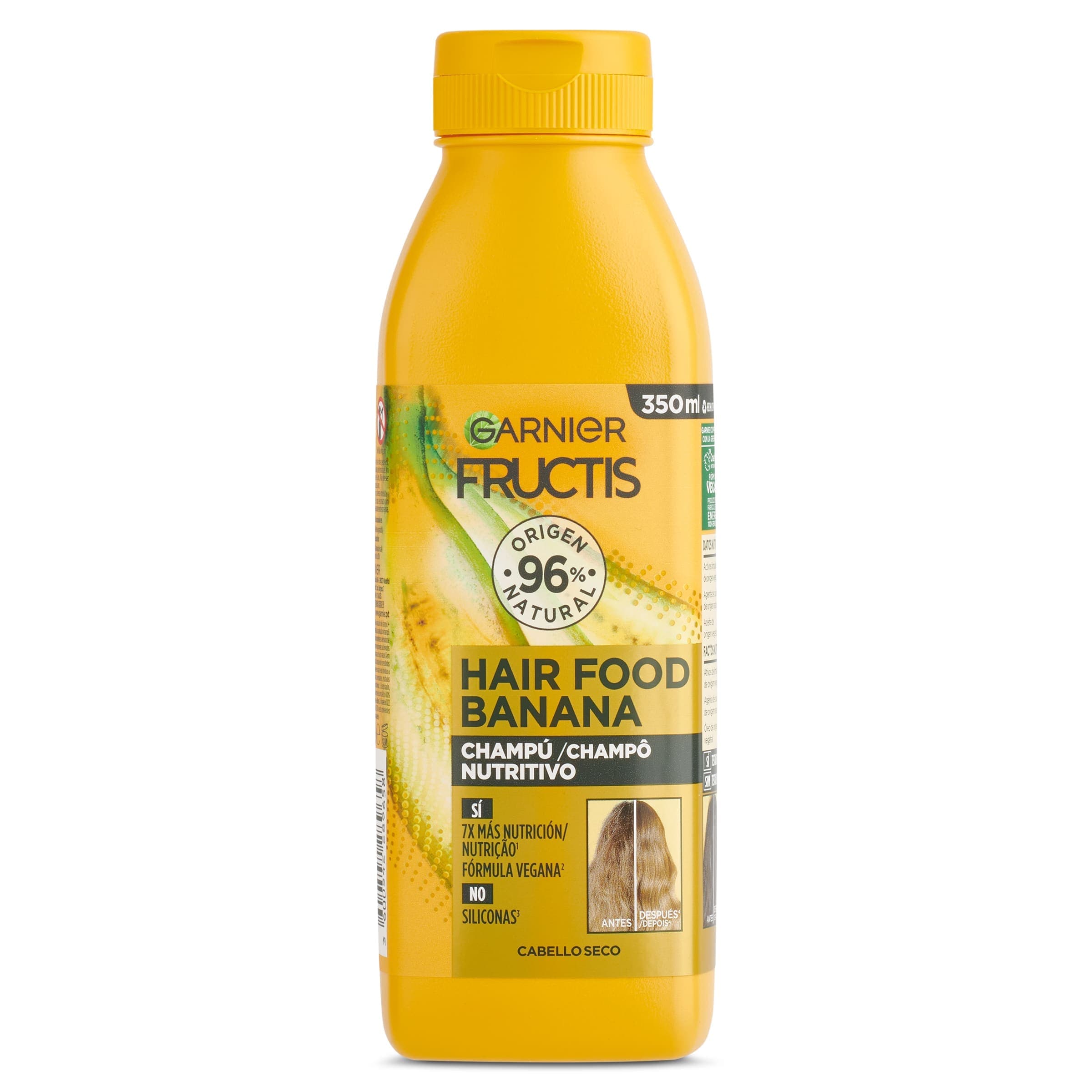 Champú hair food banana cabello seco Fructis botella 350 ml