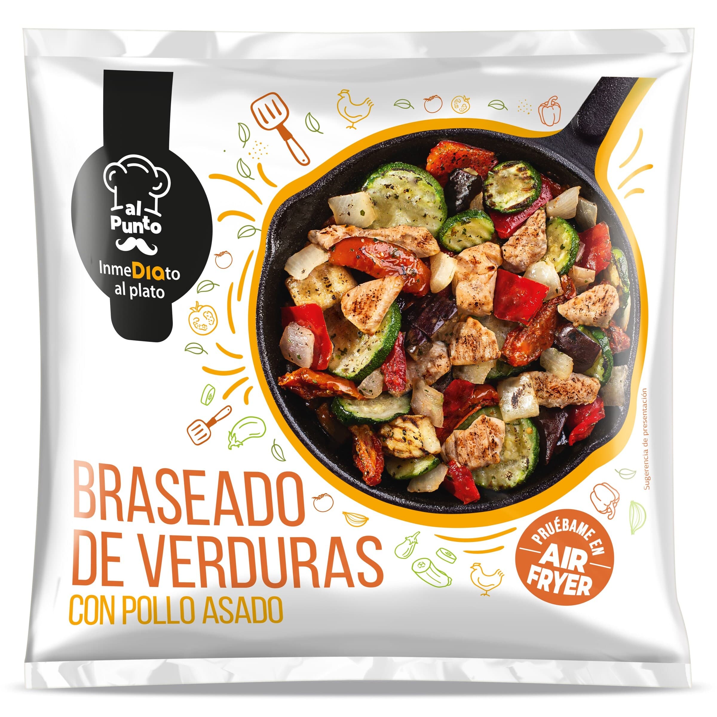 Braseado de verduras con pollo asado Dia Al Punto 400 g