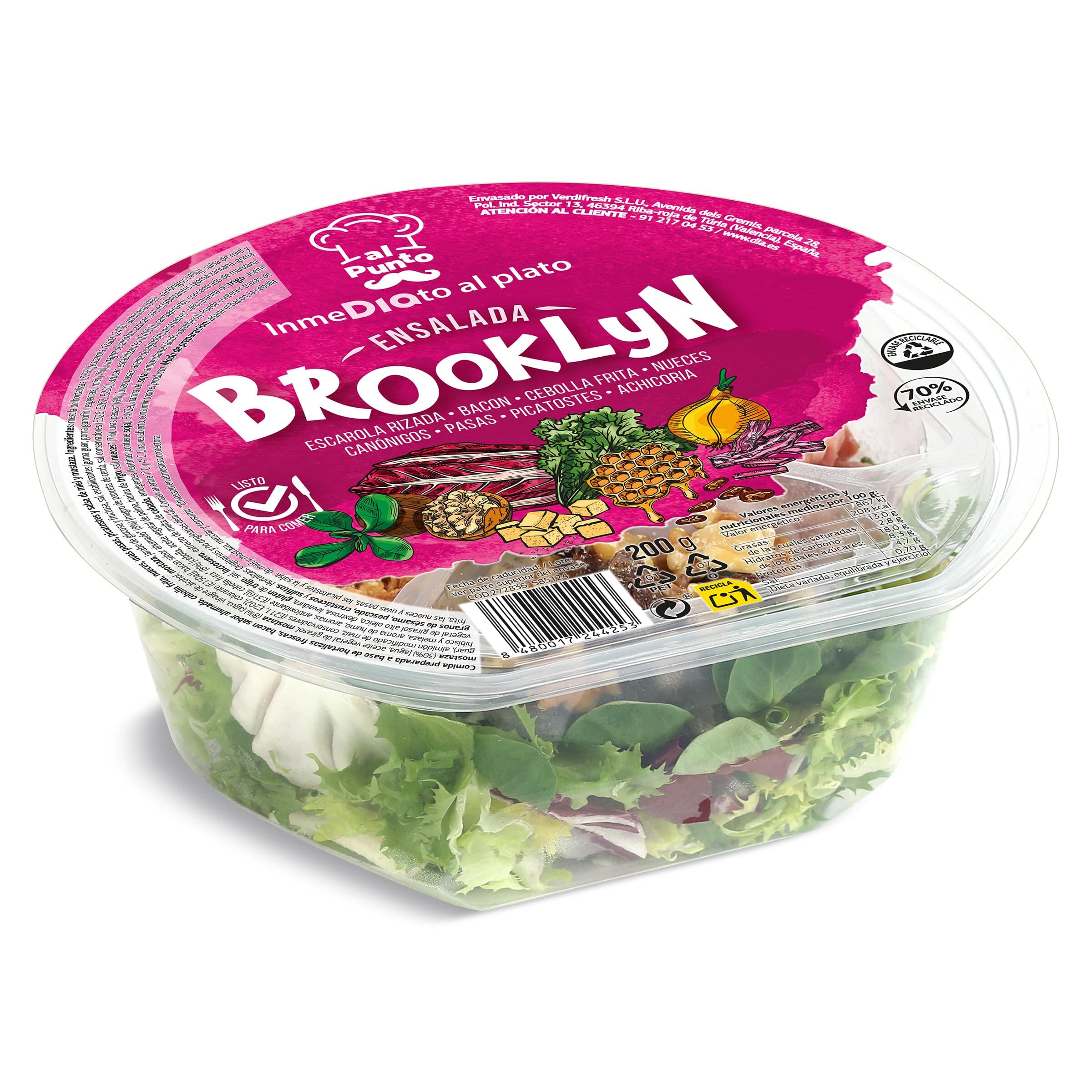 Ensalada brooklyn con bacon Dia Al Punto 200 g