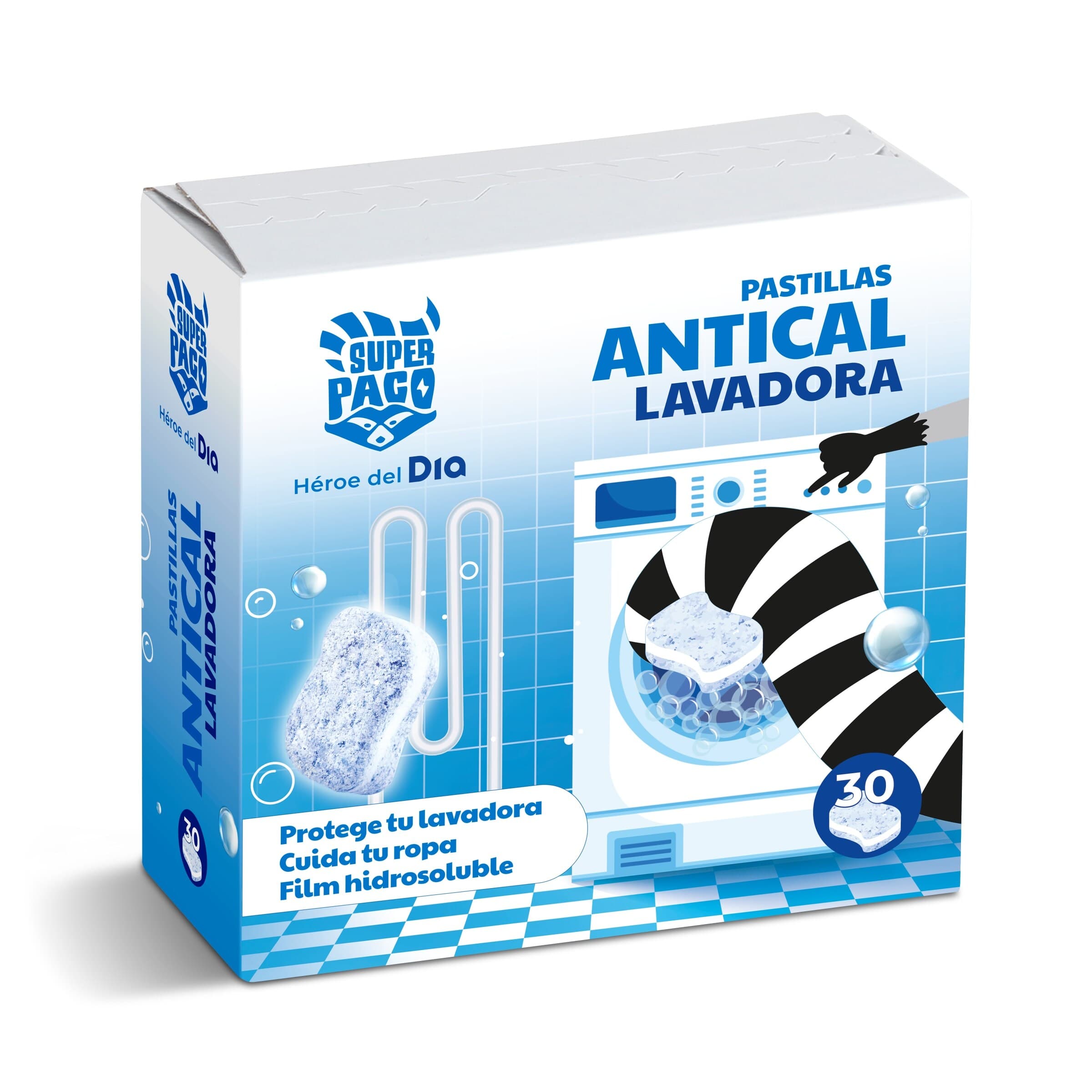 Pastillas antical para lavadora Super Paco de Dia caja 30 unidades