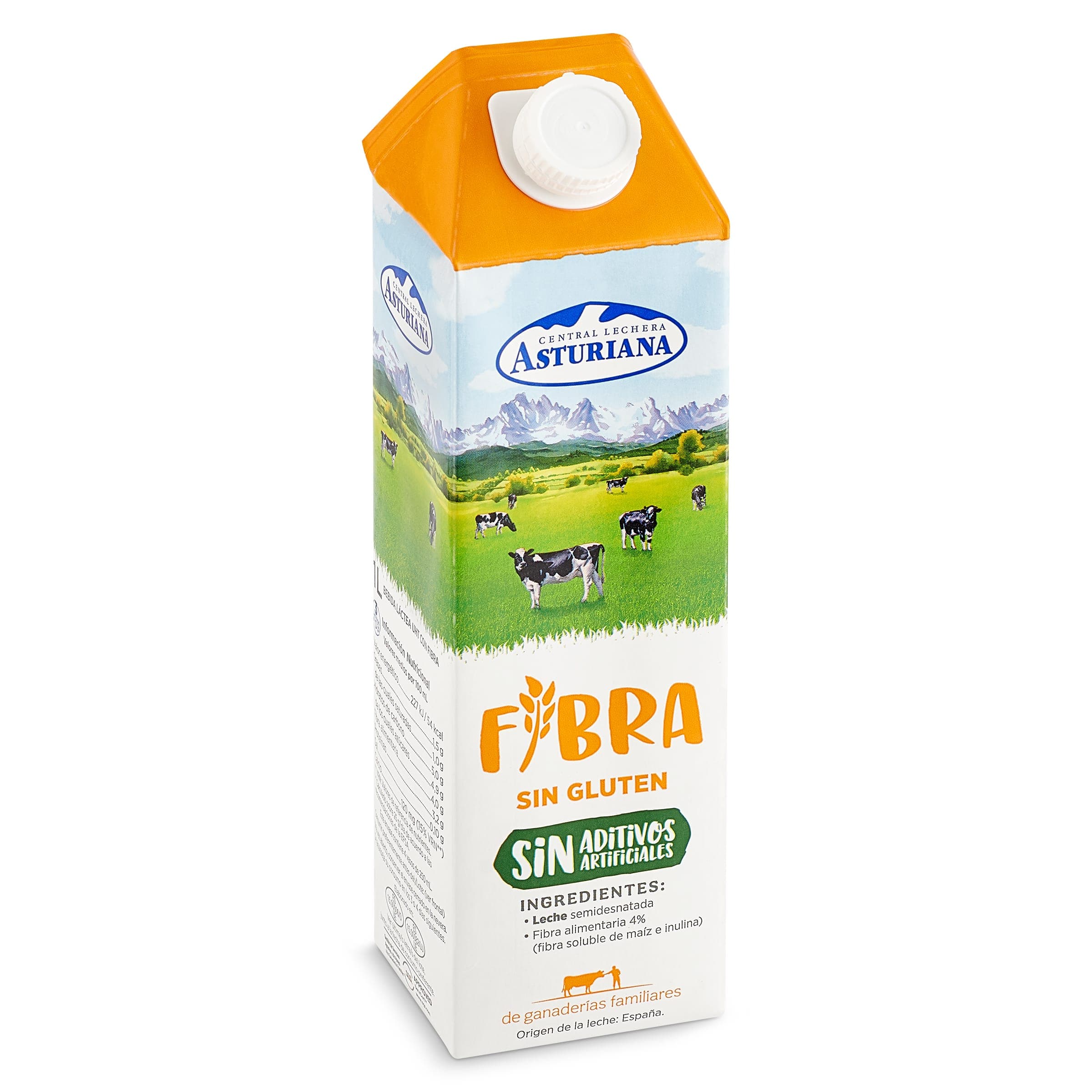 Leche semidesnatada fibra Central Lechera Asturiana 1 L