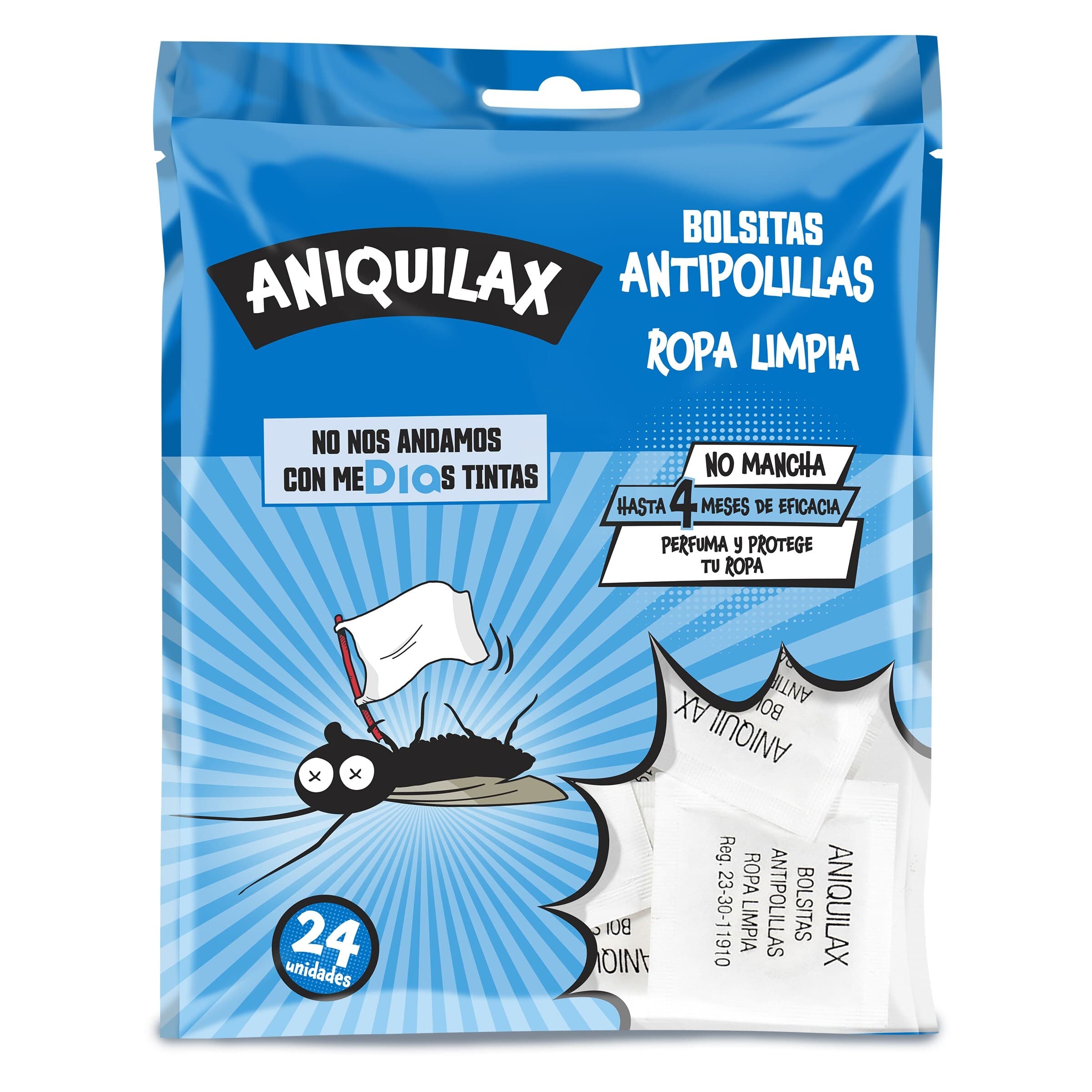 Pastillas antipolillas ropa limpia Aniquilax de Dia bolsa 24 unidades