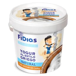 Yogur estilo griego natural con azúcar de caña Dia Fidias tarrina 1 kg