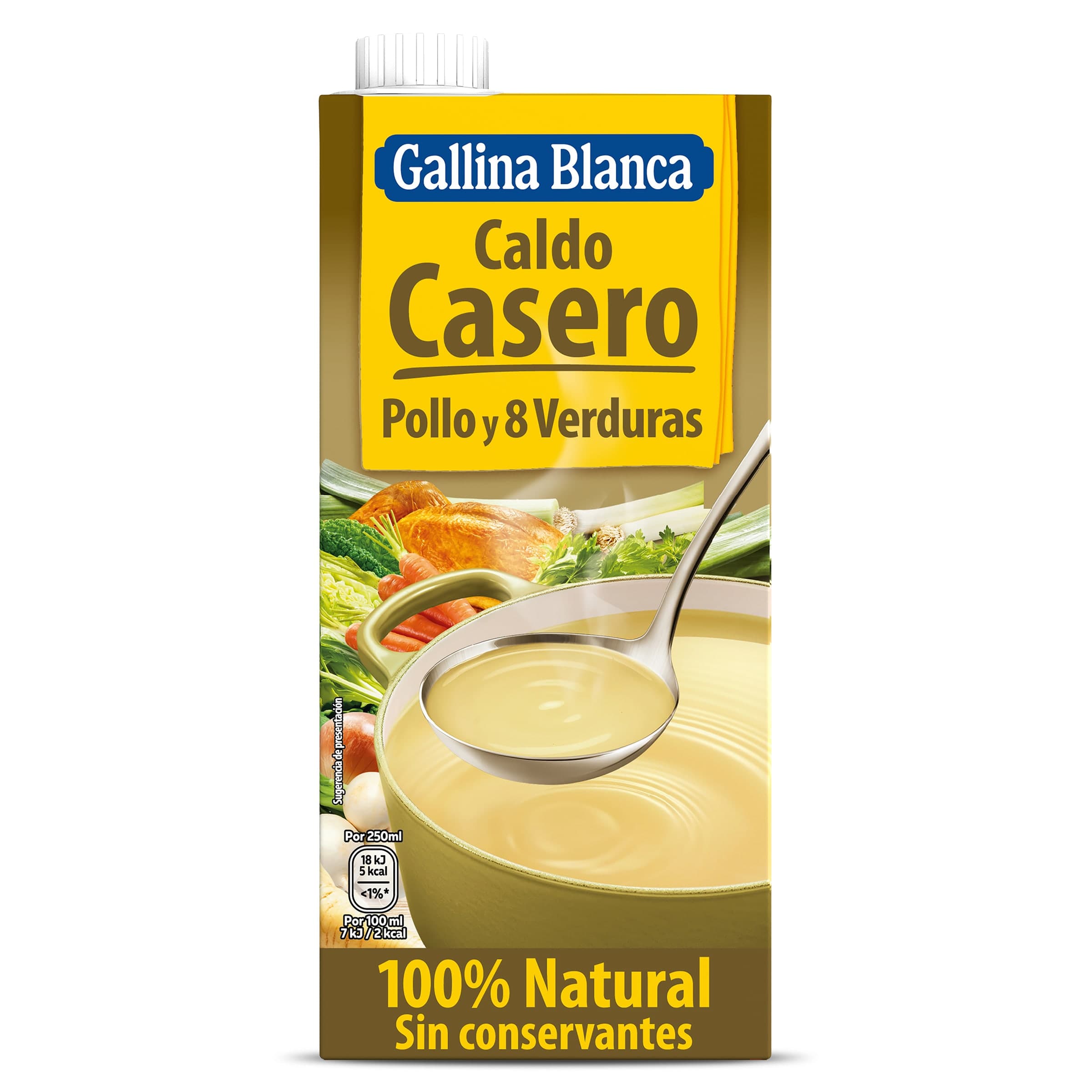 Caldo de pollo y ocho verduras Gallina Blanca 1 L
