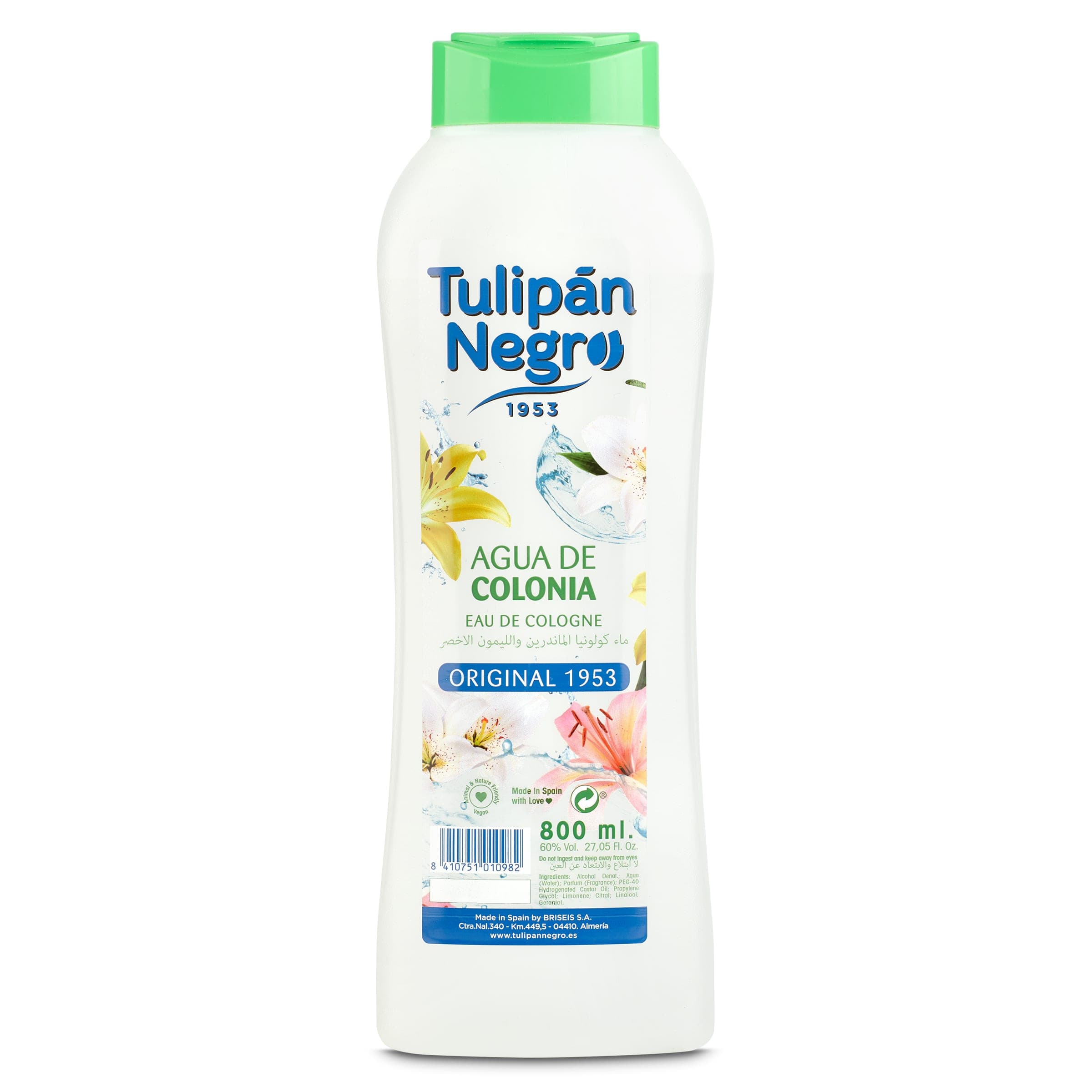 Agua de colonia original 1953 Tulipán Negro botella 800 ml
