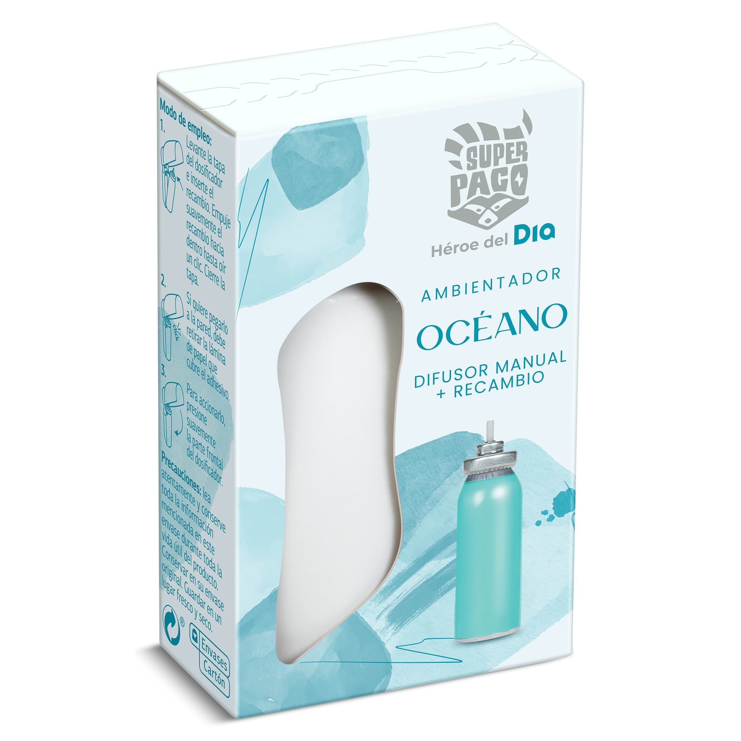 Difusor ambientador manual con recambio océano Super Paco de Dia caja 1 unidad