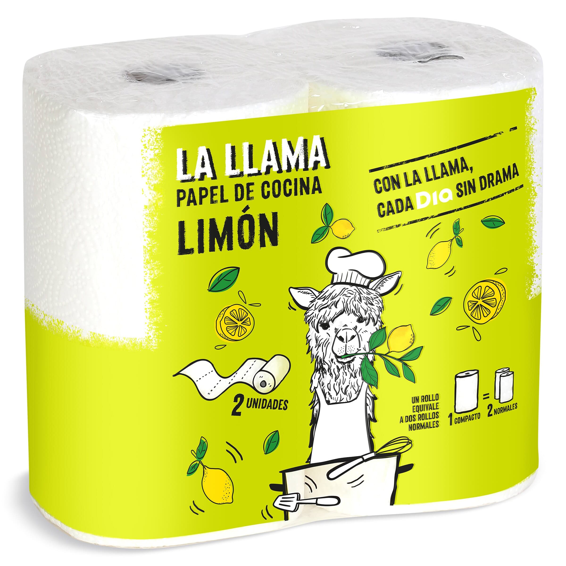 Papel de cocina limón 2 capas La Llama Dia bolsa 2 unidades