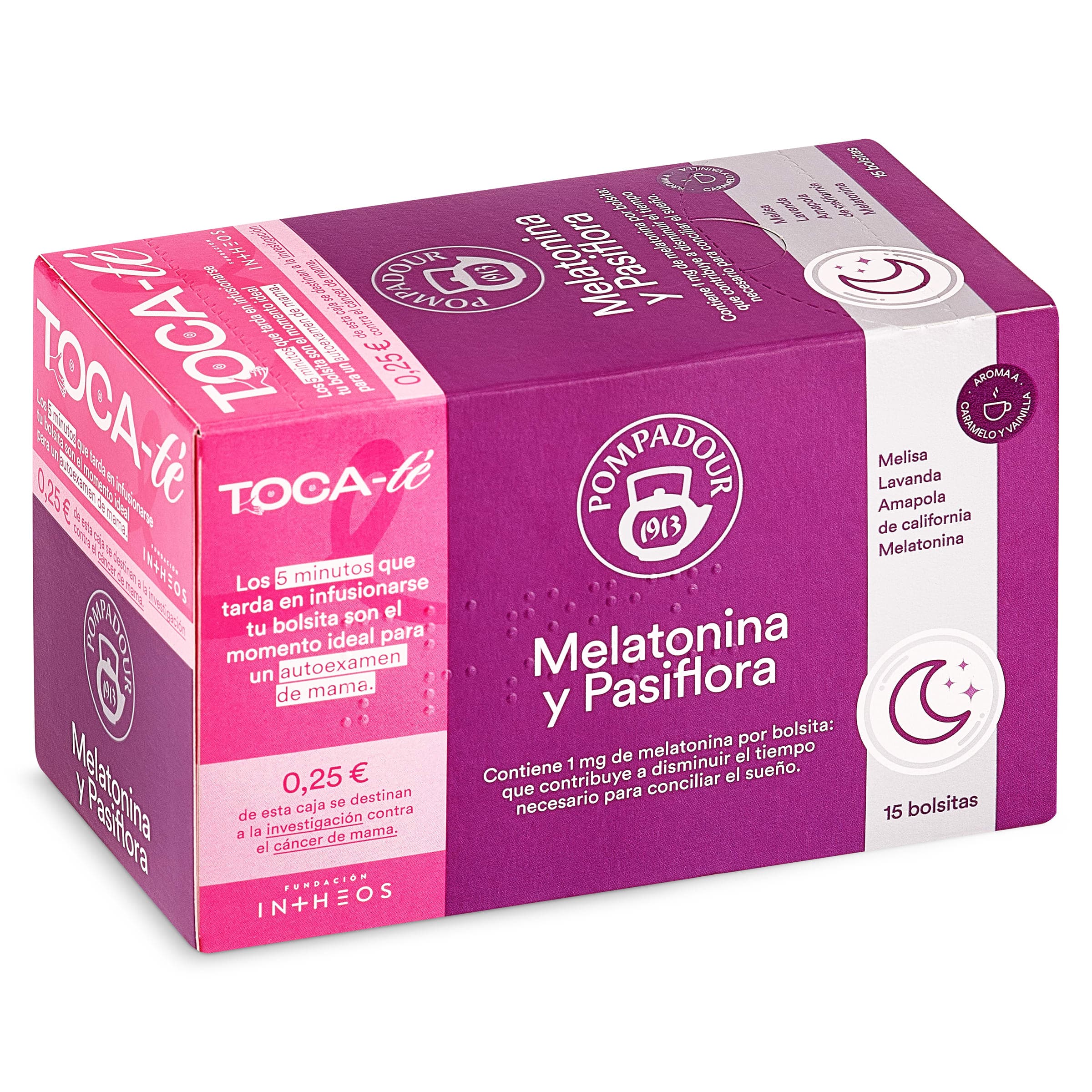 Infusión de melatonina y pasiflora Pompadour 15 unidades