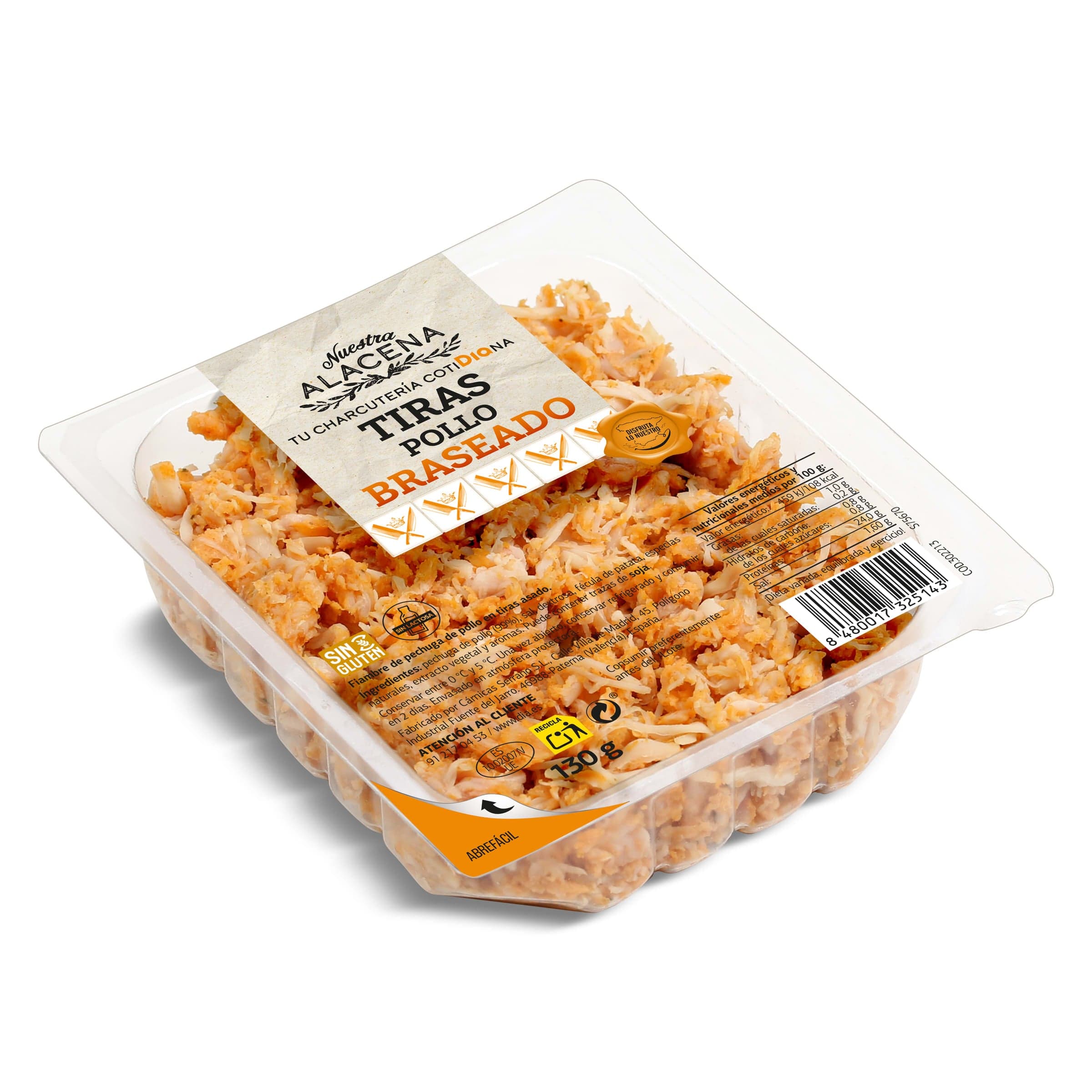 Tiras de pollo braseado Dia Nuestra Alacena 2 x 65 g
