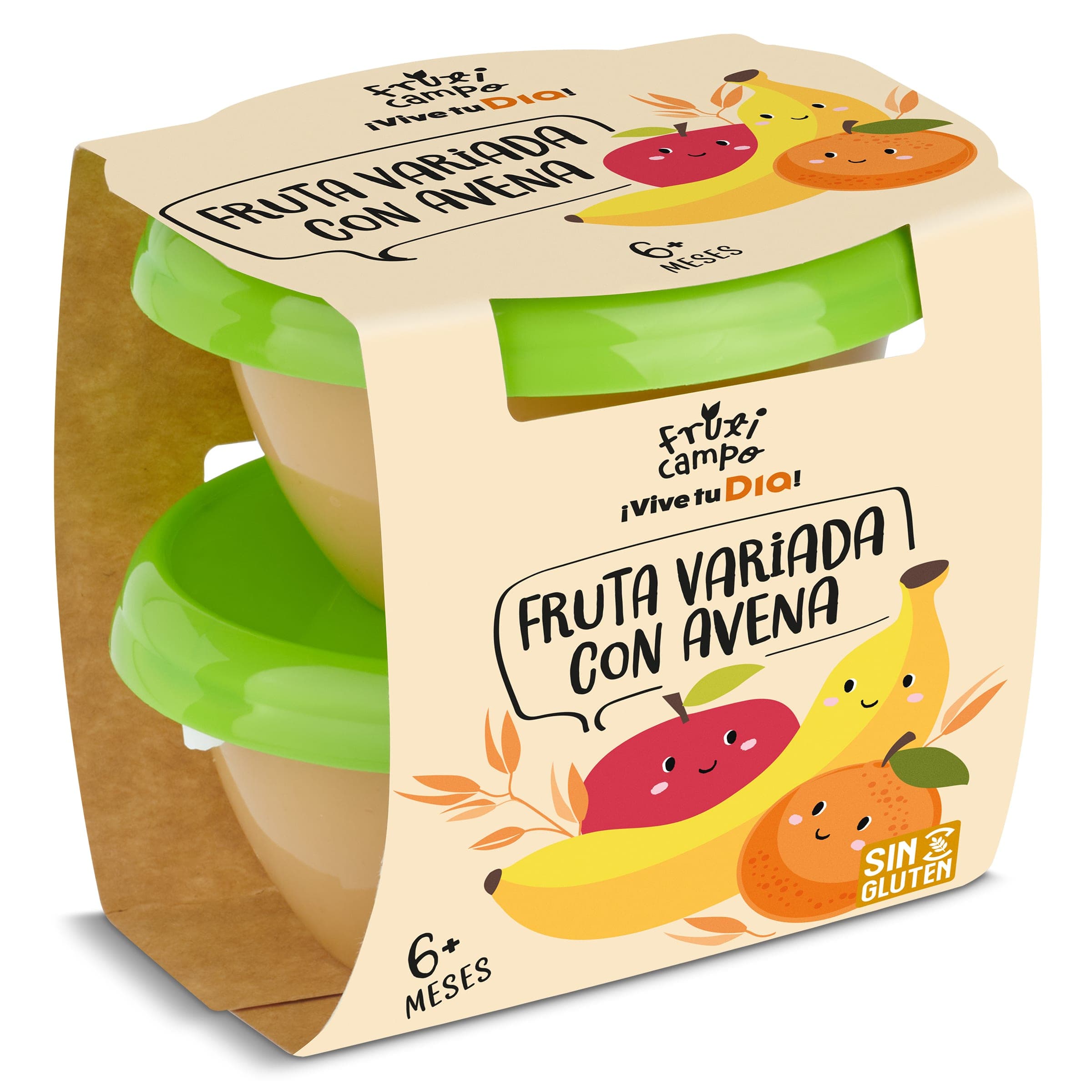 Puré de fruta variada con avena Dia Fruticampo pack 2 x 130 g