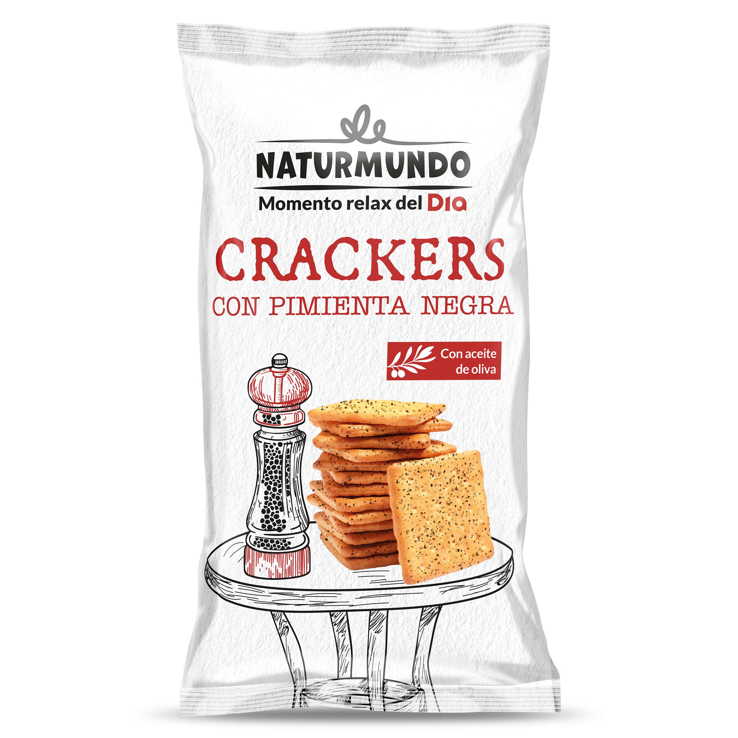 Galletas crackers con pimienta negra Dia Naturmundo bolsa 100 g