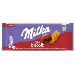 Chocolate con leche con trozos biscoff lotus Milka 90 g