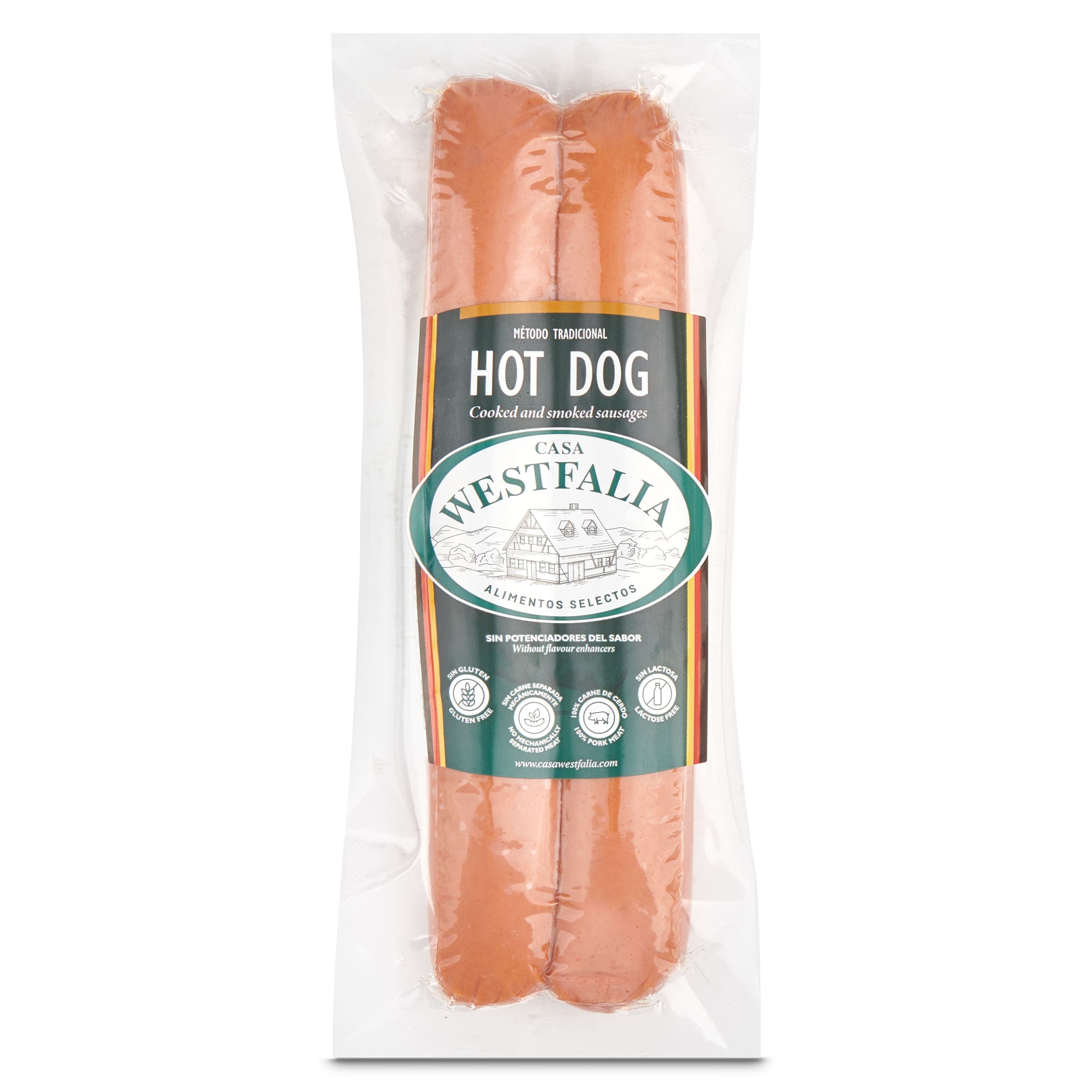 Salchichas hot dog 82% carne Casa westfalia 150 g