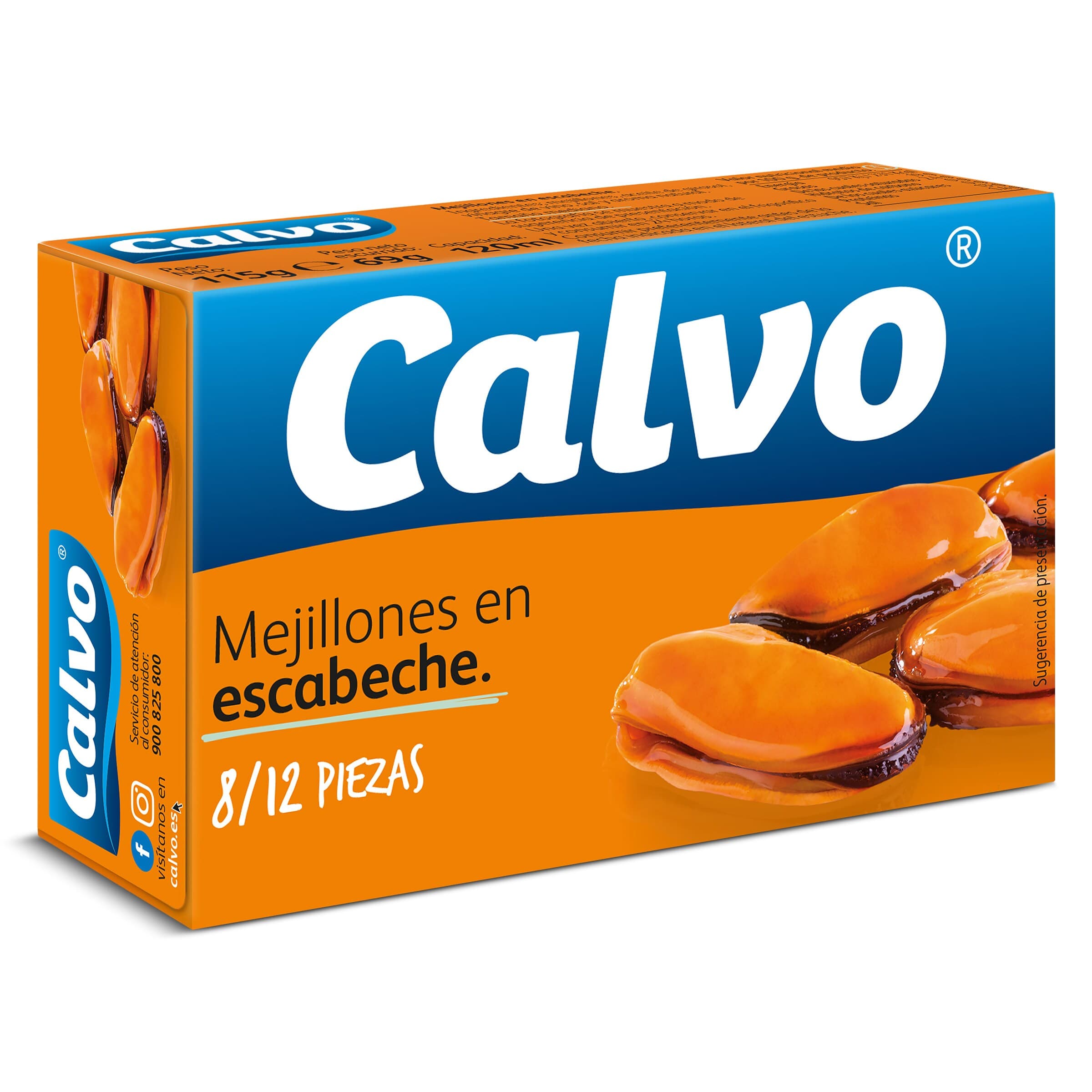 Mejillones en escabeche 8/12 piezas Calvo 69 g