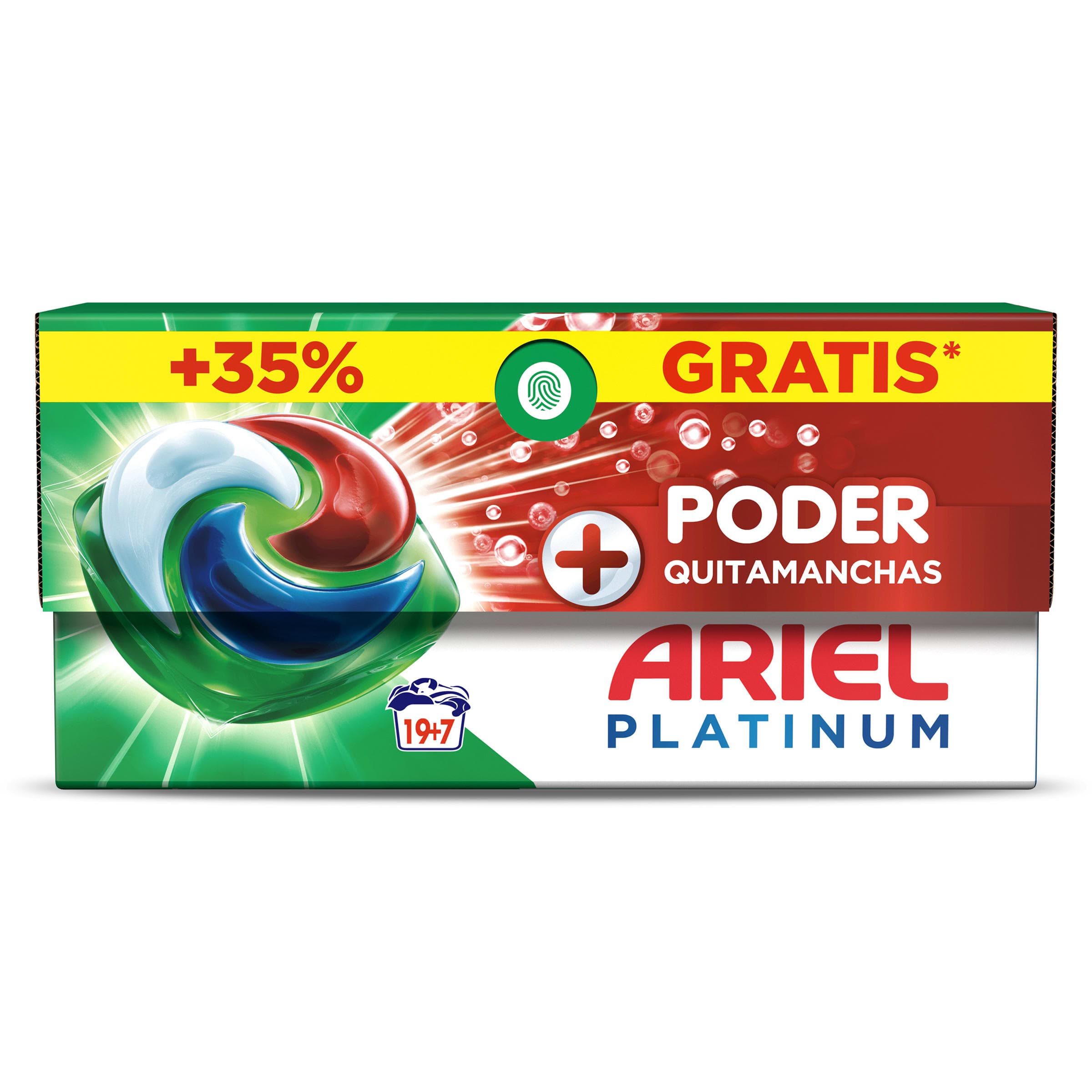 Detergente máquina cápsulas quitamanchas Ariel caja 26 lavados